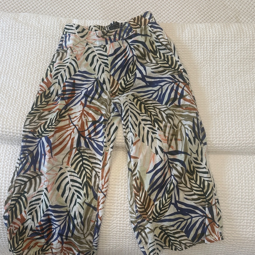 Leaf Print Palazzo Bottoms